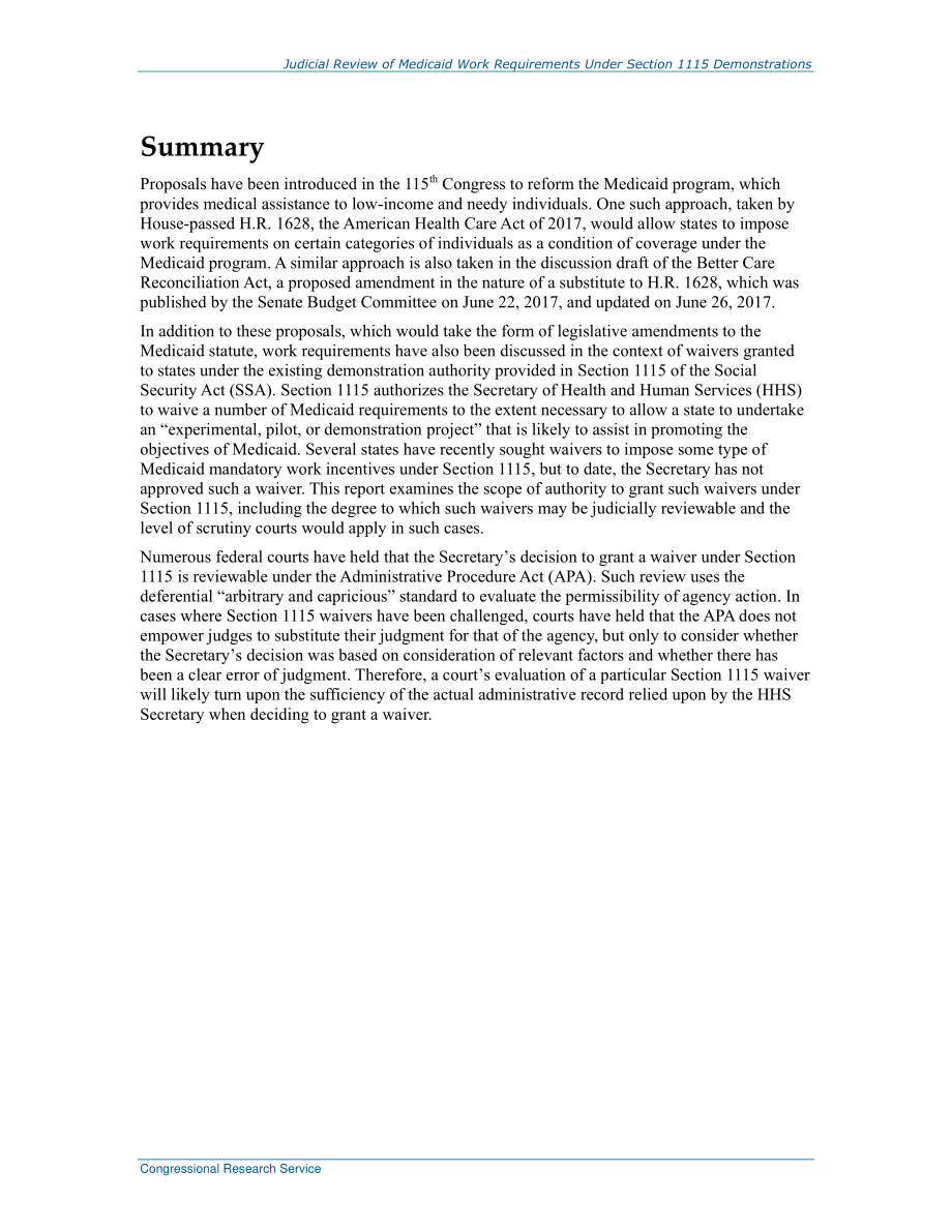[20170707]R44802_根据第1115节对医疗补助工作要求的司法审查 .pdf_第2页