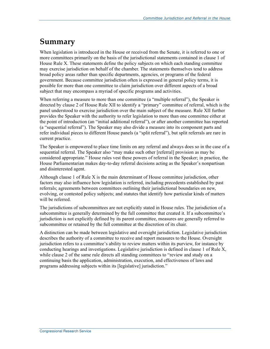 [20200304]R46251_众议院委员会管辖权和转介.pdf_第2页