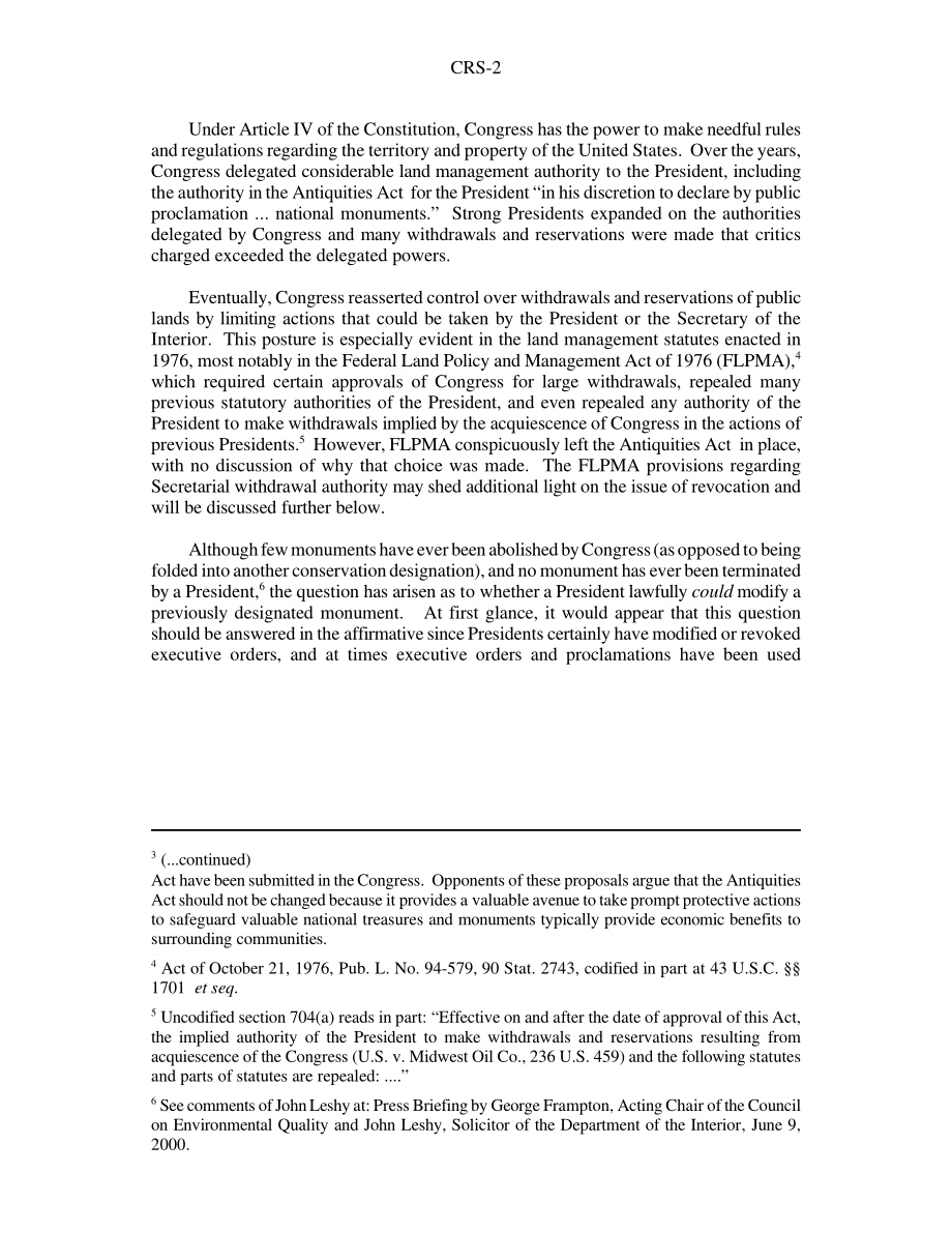 [20000803]RS20647_总统修改或废除国家纪念碑的权力.pdf_第2页