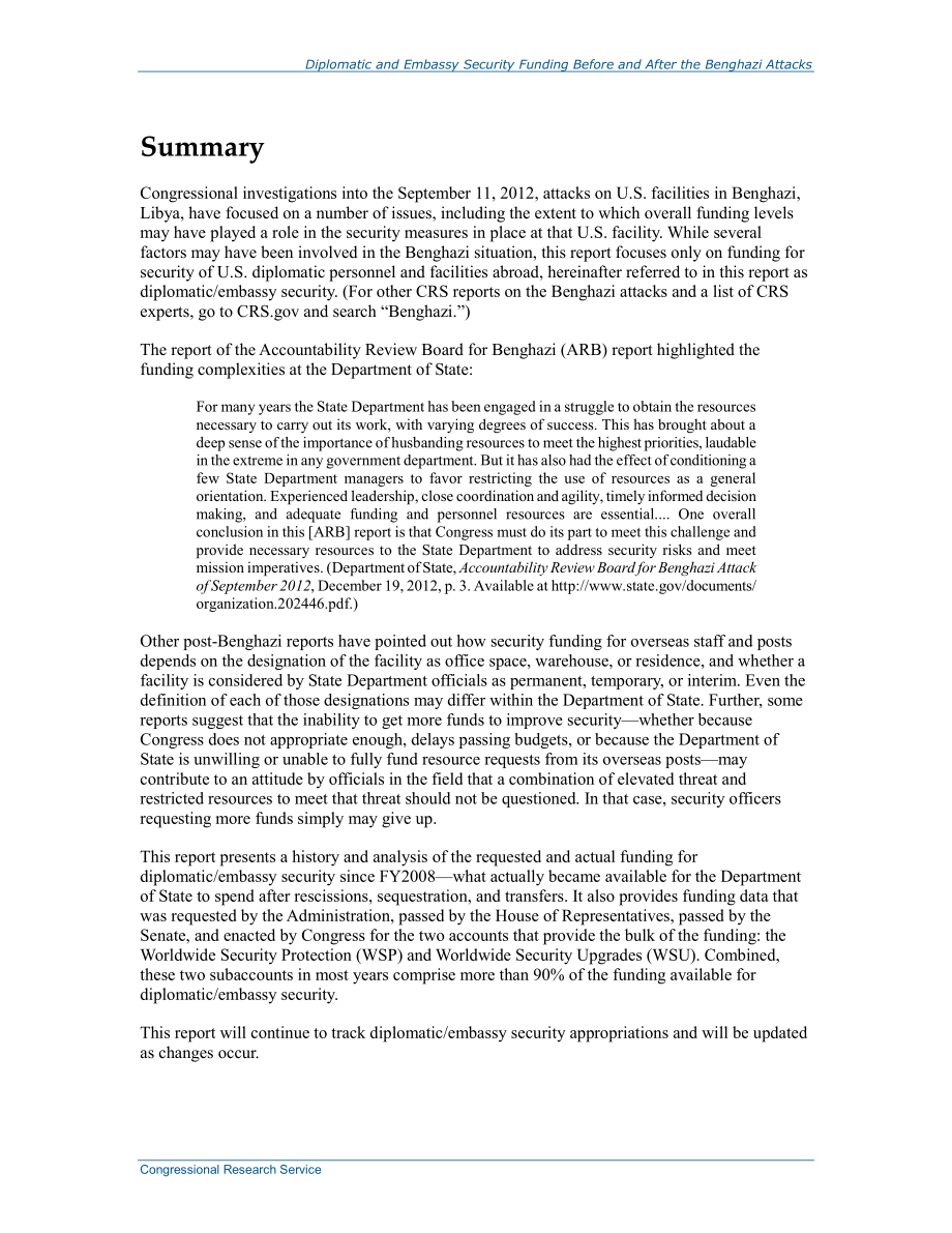 [20140910]R43721_班加西袭击前后的外交和大使馆安全资金.pdf_第2页