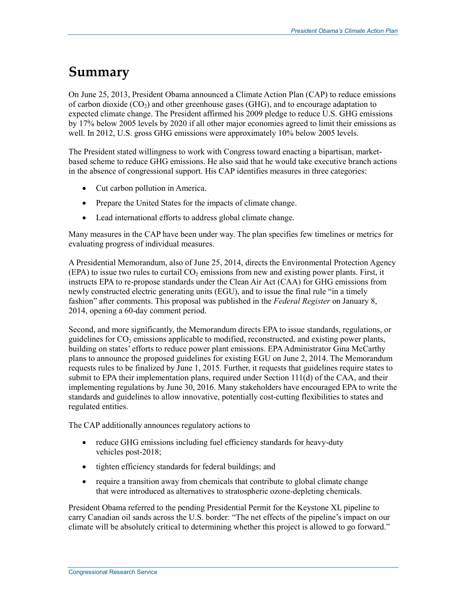 [20140528]R43120_奥巴马总统的气候行动计划.pdf_第2页