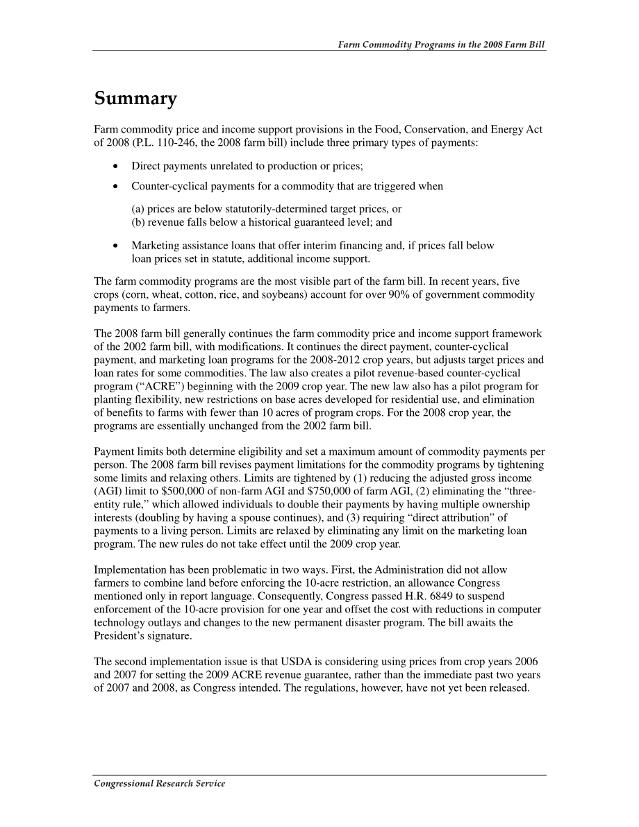 [20080930]RL34594_2008年农业法案中的农产品项目.pdf_第2页