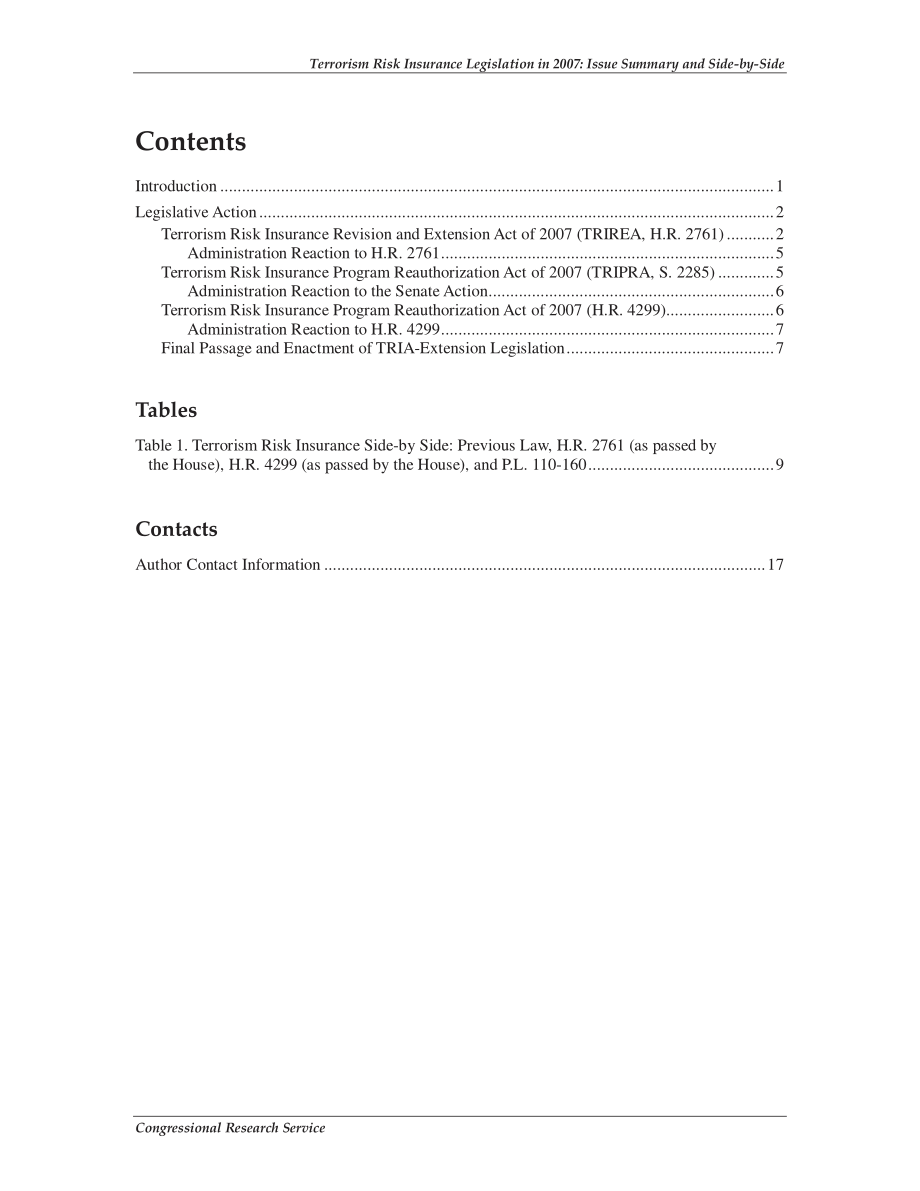 [20080115]RL34219_2007年恐怖主义风险保险立法：问题摘要和并排.pdf_第3页