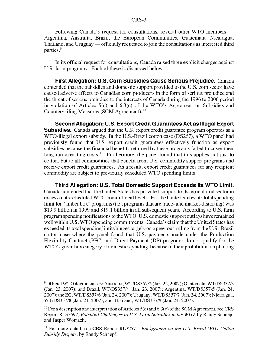 [20070918]RS22724_加拿大对美国农业支持的WTO案例：简要概述.pdf_第3页