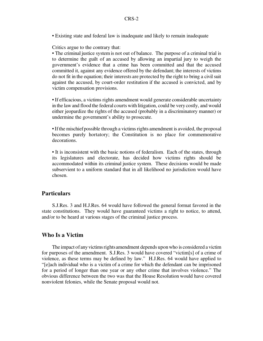 [20010112]97-736A_第106届国会受害者权利修正案：宪法修改建议概述.pdf_第2页