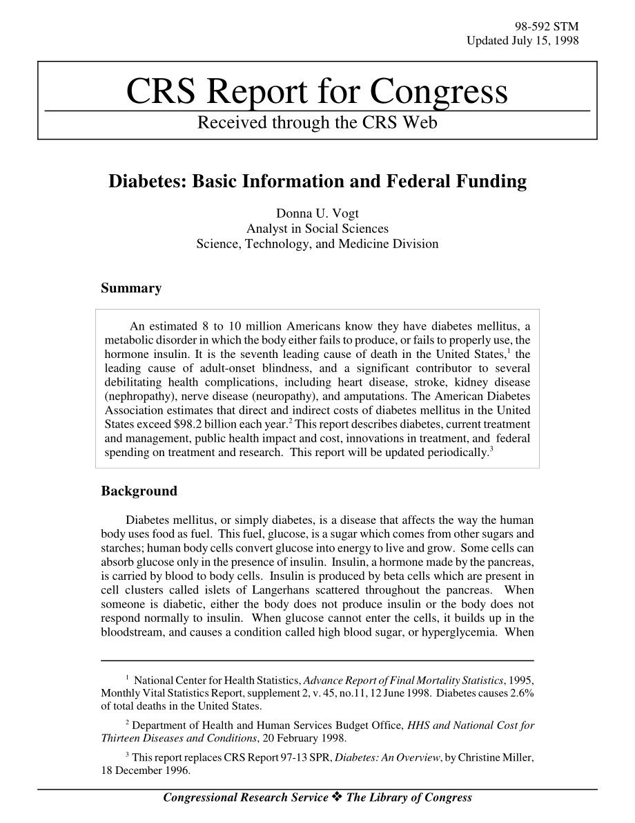 [19980715]98-592_糖尿病：基本信息和联邦资金.pdf_第1页