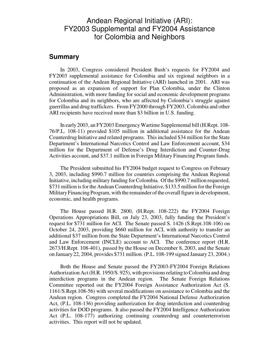 [20040131]RL32021_安第斯区域倡议（ARI）：2003财年对哥伦比亚及其邻国的补充援助和2004财年援助.pdf_第2页