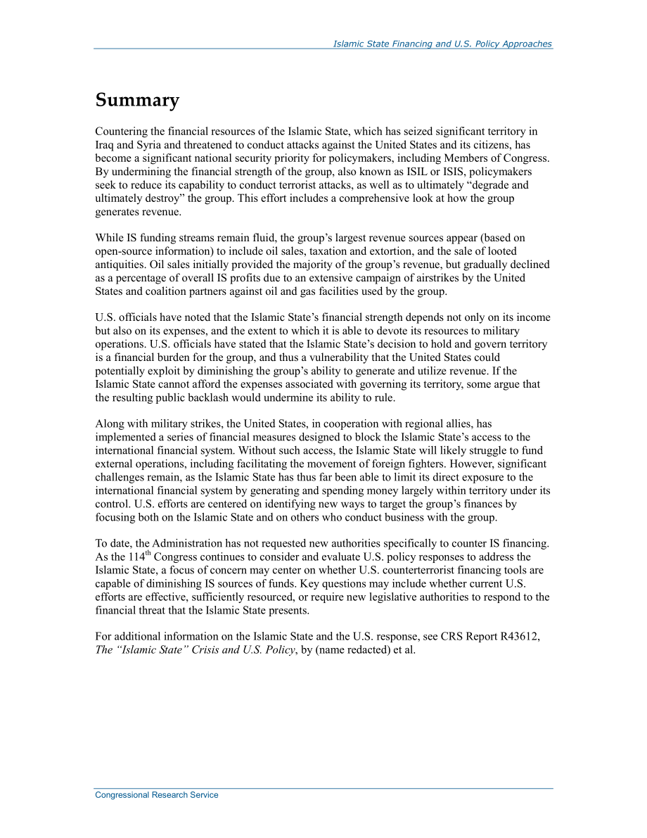 [20150410]R43980_伊斯兰国融资和美国的政策方针.pdf_第2页