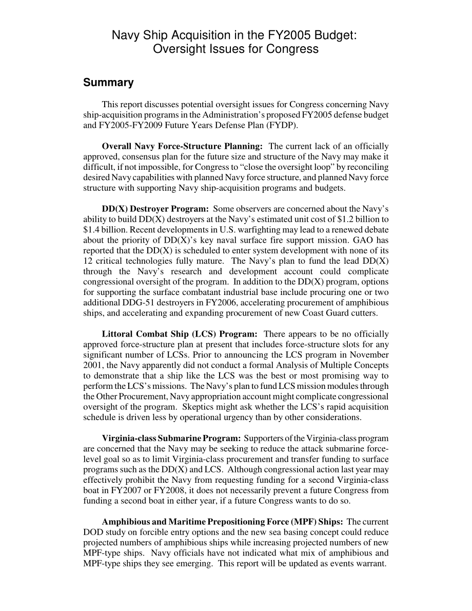 [20040513]RL32382_2005财年预算中的海军舰艇购置：国会的监督问题.pdf_第2页