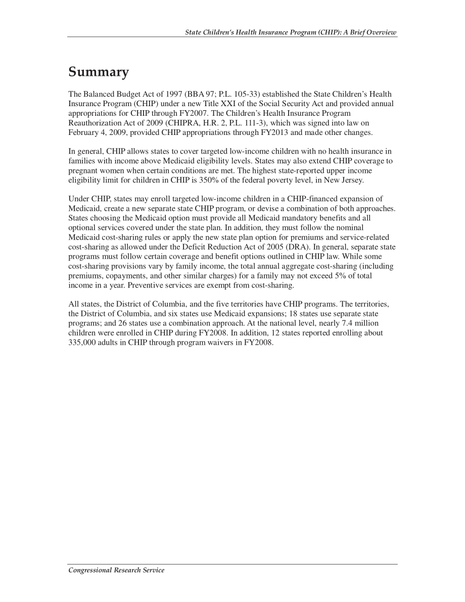 [20100921]R40444_州儿童健康保险计划（CHIP）：简要概述.pdf_第2页