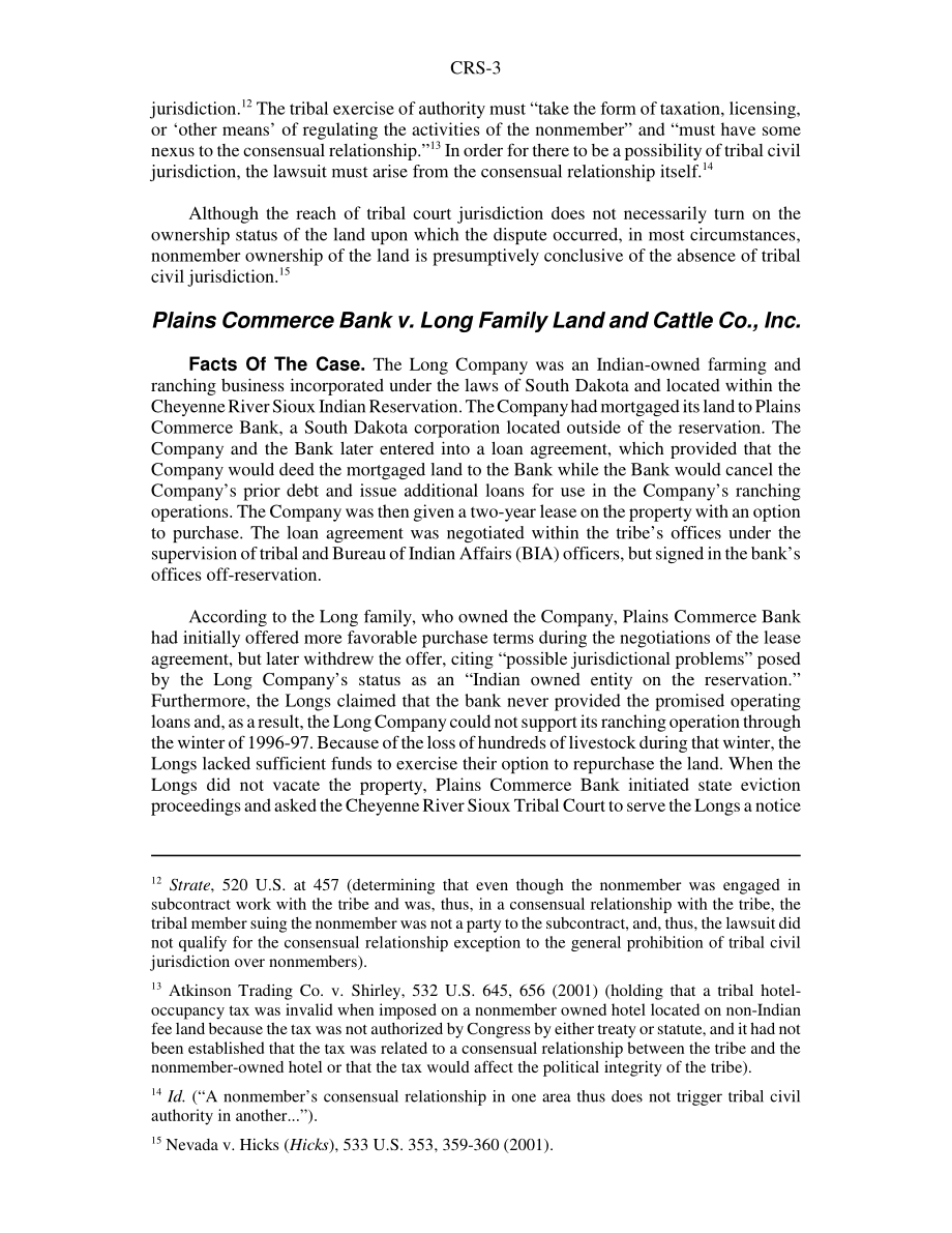 [20080818]RS22820_印第安部落民事管辖权对非印第安人的影响：Plains Commerce Bank诉Long Family Land and Flow Co.股份有限公司.pdf_第3页