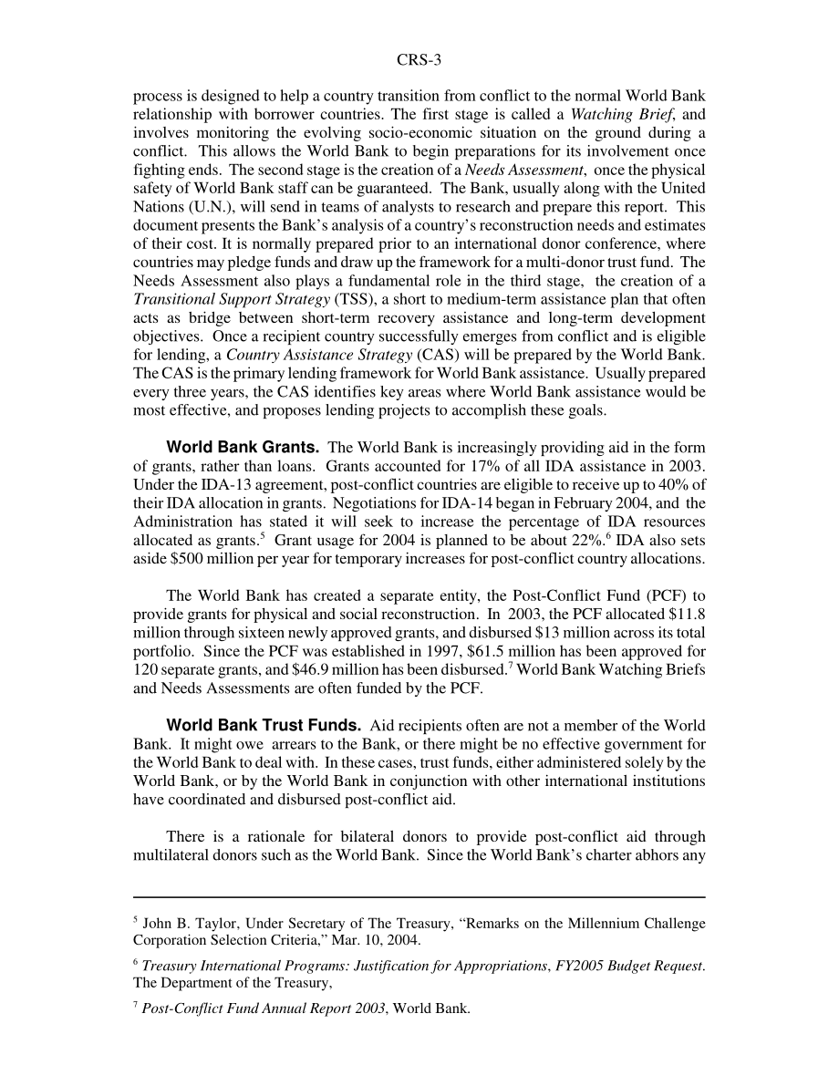 [20040419]RS21819_世界银行冲突后援助：国会的监督问题.pdf_第3页