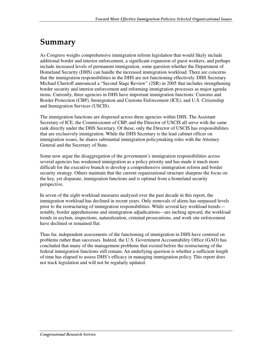 [20070125]RL33319_制定更有效的移民政策：选定的组织问题.pdf_第2页