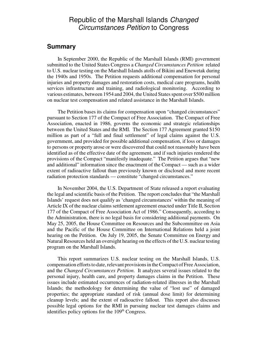 [20050830]RL32811_马绍尔群岛共和国向国会提交情势变更请愿书.pdf_第2页