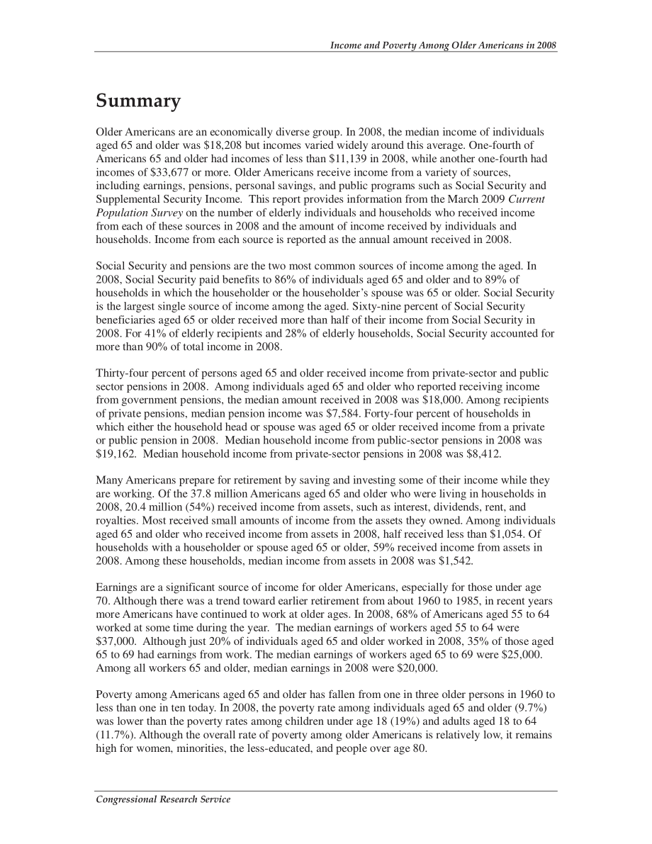 [20091002]RL32697_2008年美国老年人的收入和贫困状况.pdf_第2页