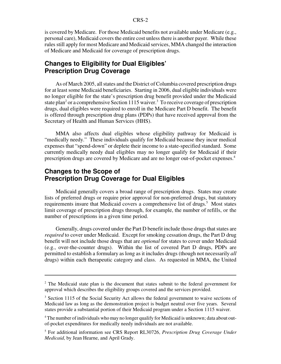 [20060119]RS21837_医疗保险处方药福利对双优生和州医疗补助计划的影响.pdf_第2页