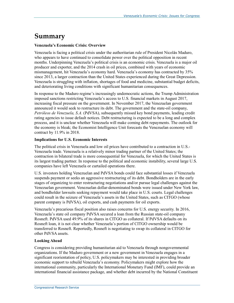 [20180110]R45072_委内瑞拉经济危机：国会议题.pdf_第2页