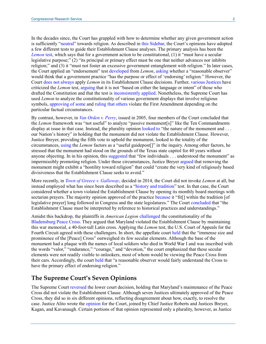 [20190621]LSB10315_没有柠檬定律了？最高法院反思宗教机构分析.pdf_第2页