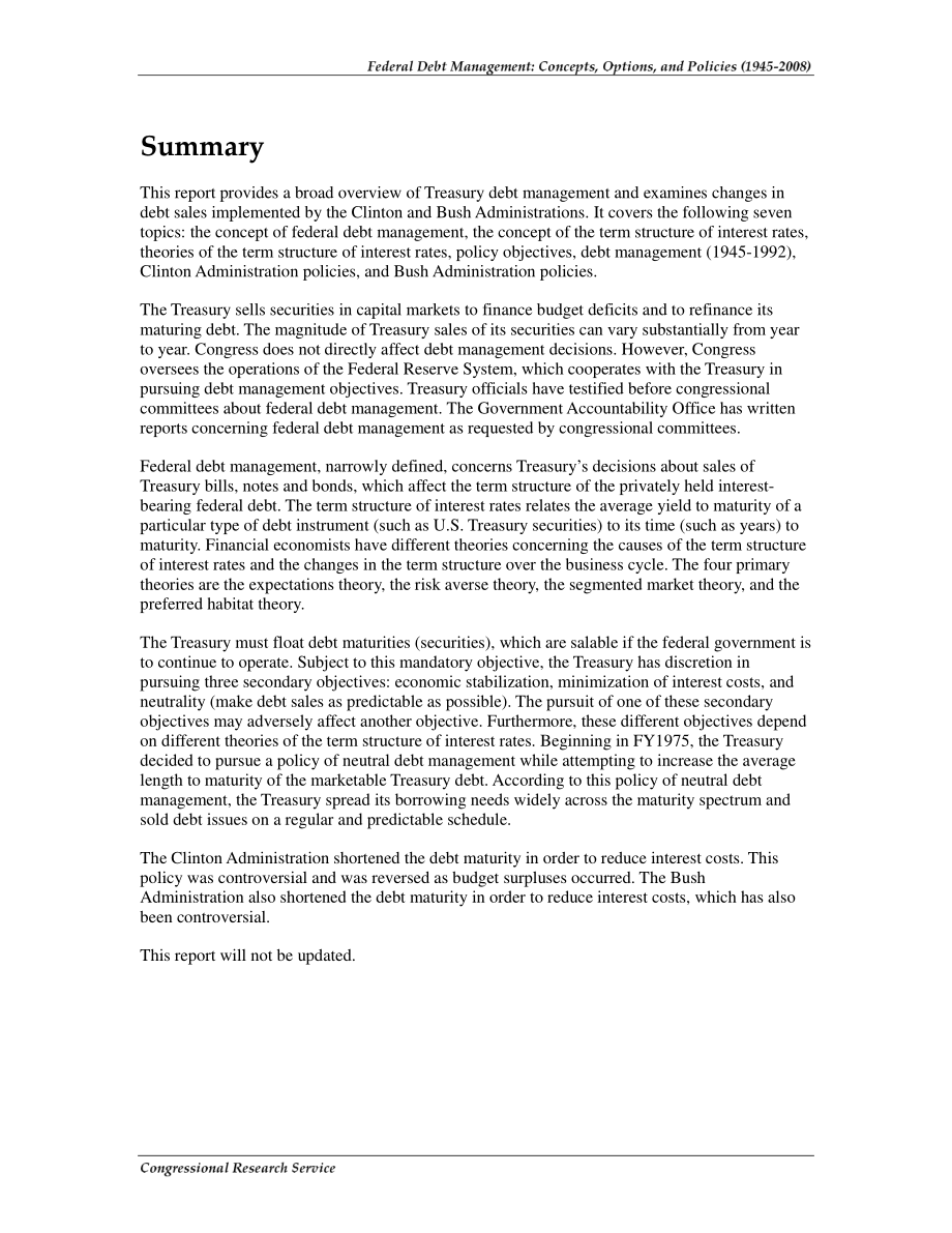 [20080926]RL34682_联邦债务管理：概念、选择和政策（1945-2008）.pdf_第2页