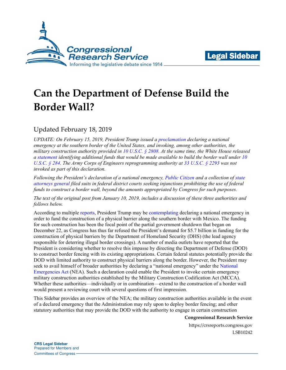 [20190218]LSB10242_国防部能修建边境墙吗？.pdf_第1页