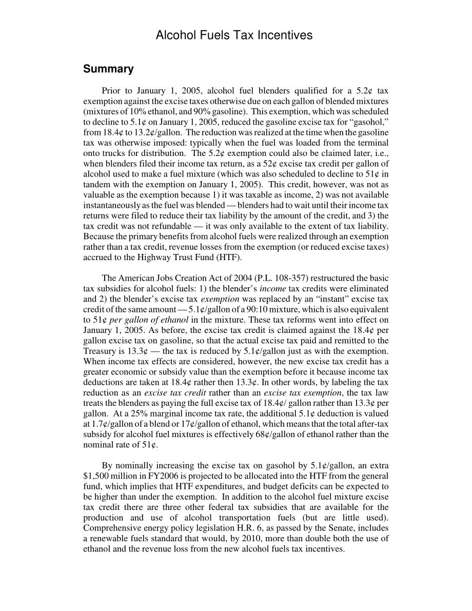 [20050706]RL32979_酒精燃料税收优惠.pdf_第2页