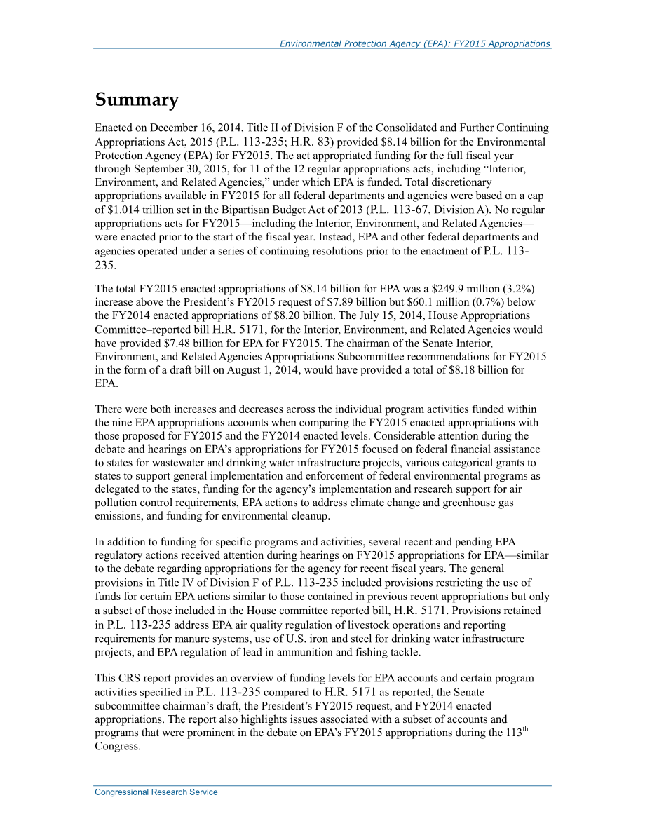 [20150219]R43709_环境保护局（EPA）：2015财年拨款.pdf_第2页
