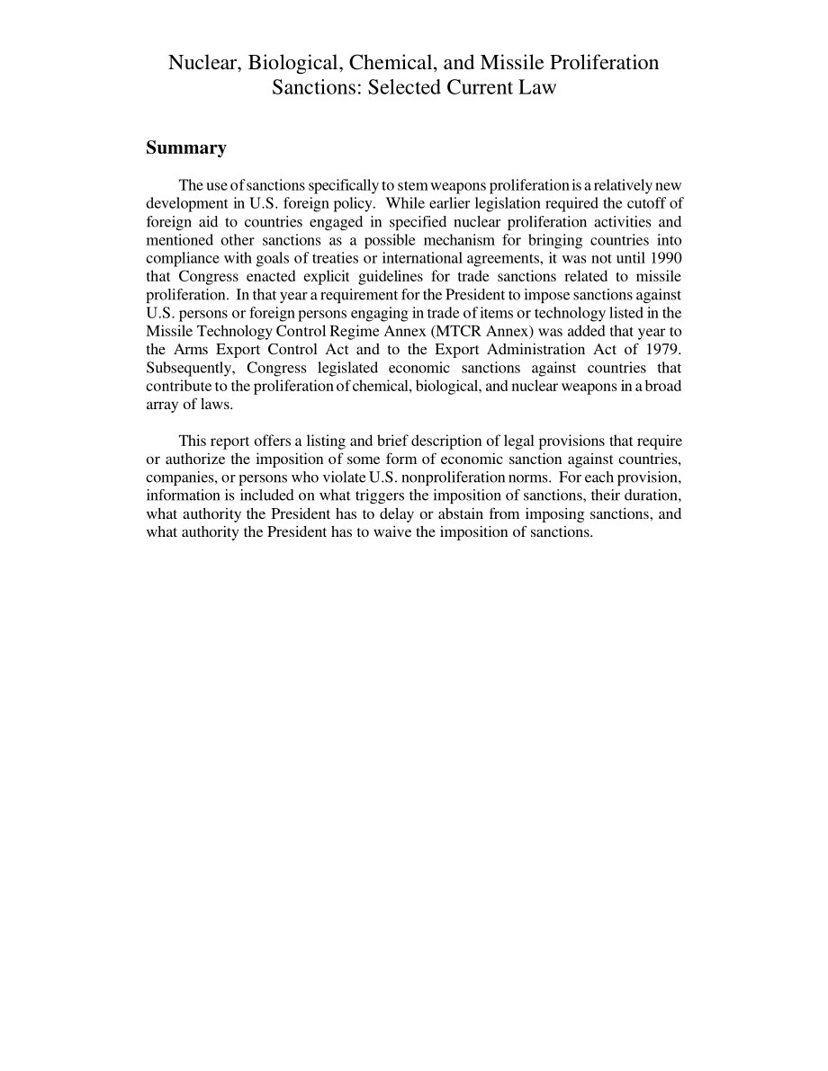 [20010117]98-116F_核、生物、化学和导弹扩散制裁：选定的当前法律.pdf_第2页