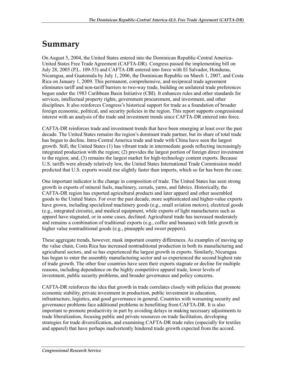 [20120423]R42468_多米尼加共和国-中美洲-美国自由贸易协定（CAFTA-DR）：贸易和投资的发展.pdf_第2页