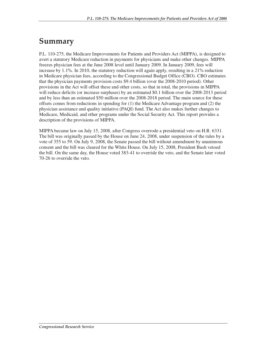 [20080723]RL34592_P、 L.110-275 2008年《患者和提供者医疗保险改善法案》.pdf_第2页