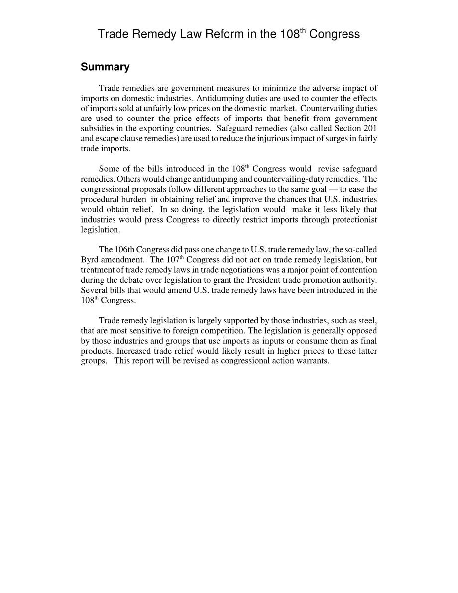 [20030722]RL30461_第108届国会贸易救济法改革.pdf_第2页