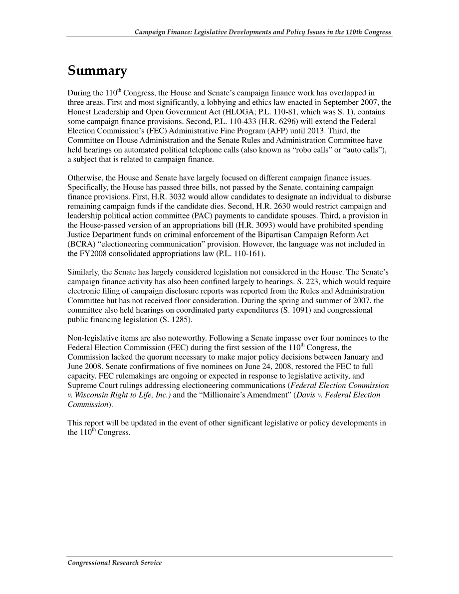 [20081022]RL34324_活动财务：第110届国会的立法发展和政策问题.pdf_第2页