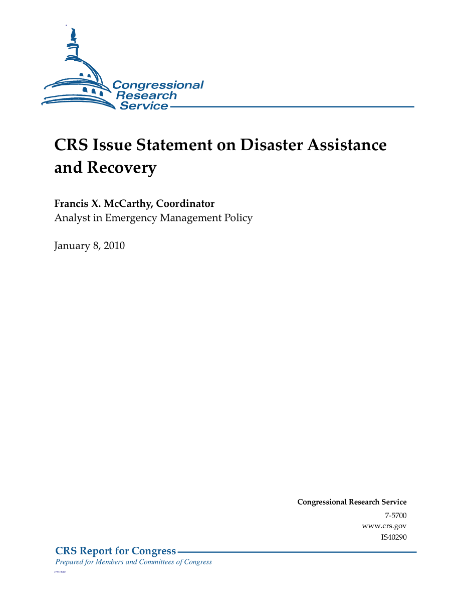[20100108]IS40290_CRS灾难援助和恢复问题声明.pdf_第1页