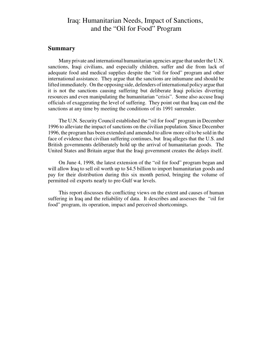 [19980813]98-680_伊拉克：人道主义需求、制裁的影响和“石油换粮食”计划.pdf_第3页