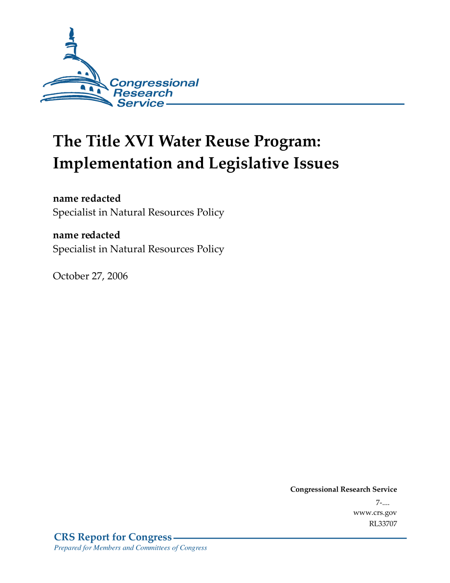 [20061027]RL33707_标题XVI水再利用计划：实施和立法问题.pdf_第1页