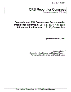 [20041006]RL32601_《9·11委员会建议的情报改革比较》S.2845S.2774H.R.5024管理建议书H.R.10现行法律.pdf