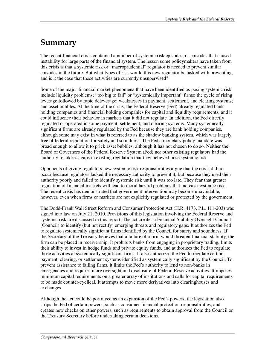[20100827]R41384_多德-弗兰克华尔街改革和消费者保护法案：系统性风险与美联储.pdf_第2页