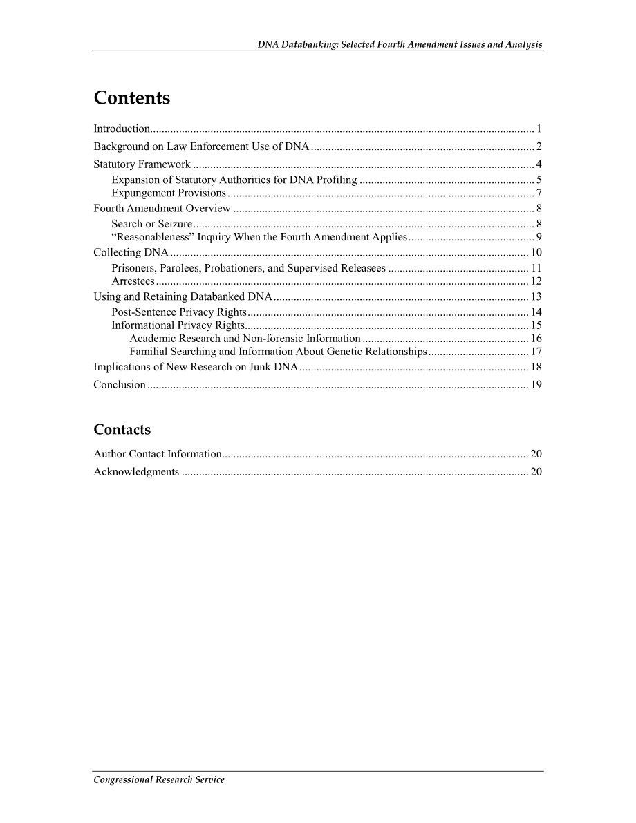 [20110816]R41847_DNA数据库：选定的第四修正案问题和分析.pdf_第3页