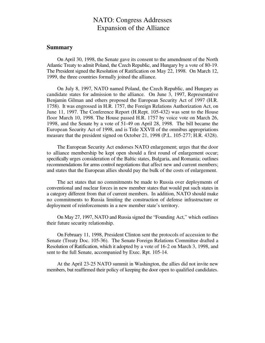 [19990524]RL30192_北约：国会讨论扩大联盟.pdf_第3页