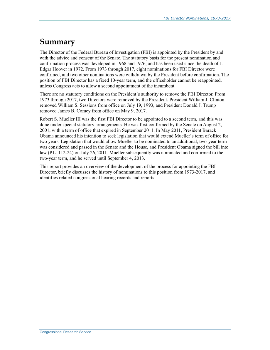 [20180529]R44842_1973-2017年联邦调查局局长提名.pdf_第2页