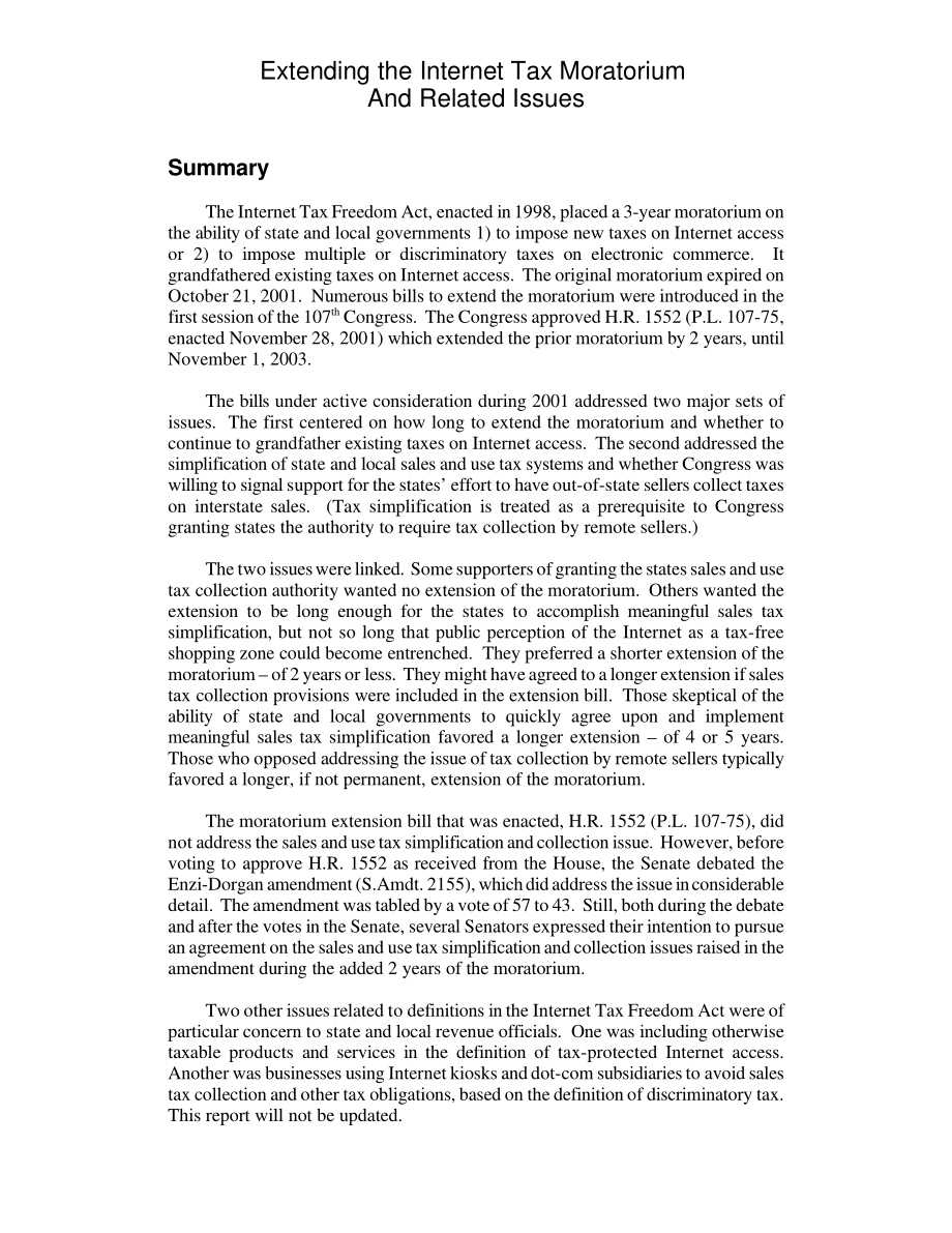 [20020117]RL31177_延长互联网税收暂停及相关问题.pdf_第2页