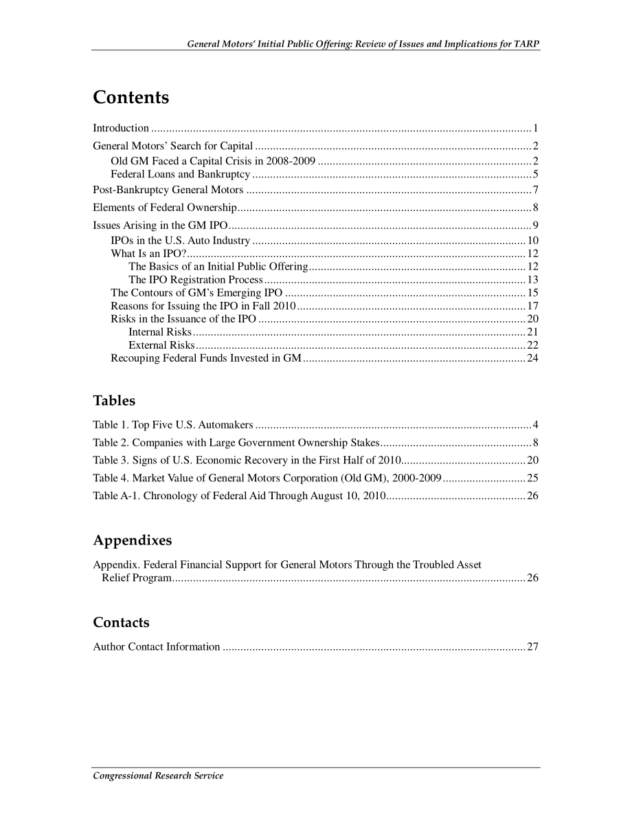 [20101110]R41401_通用汽车首次公开募股：审查TARP的问题和影响.pdf_第3页