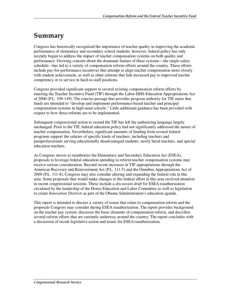 [20110103]R40576_薪酬改革与联邦教师激励基金.pdf_第2页