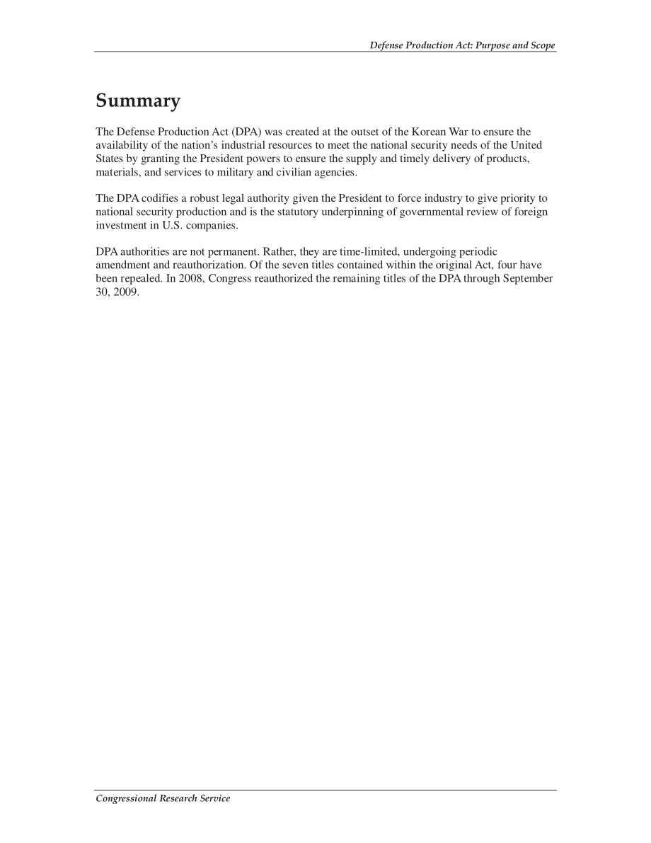 [20090514]RS20587_国防生产法：目的和范围.pdf_第2页