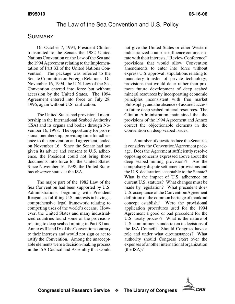 [20060616]IB95010_《海洋法公约》与美国政策.pdf_第3页