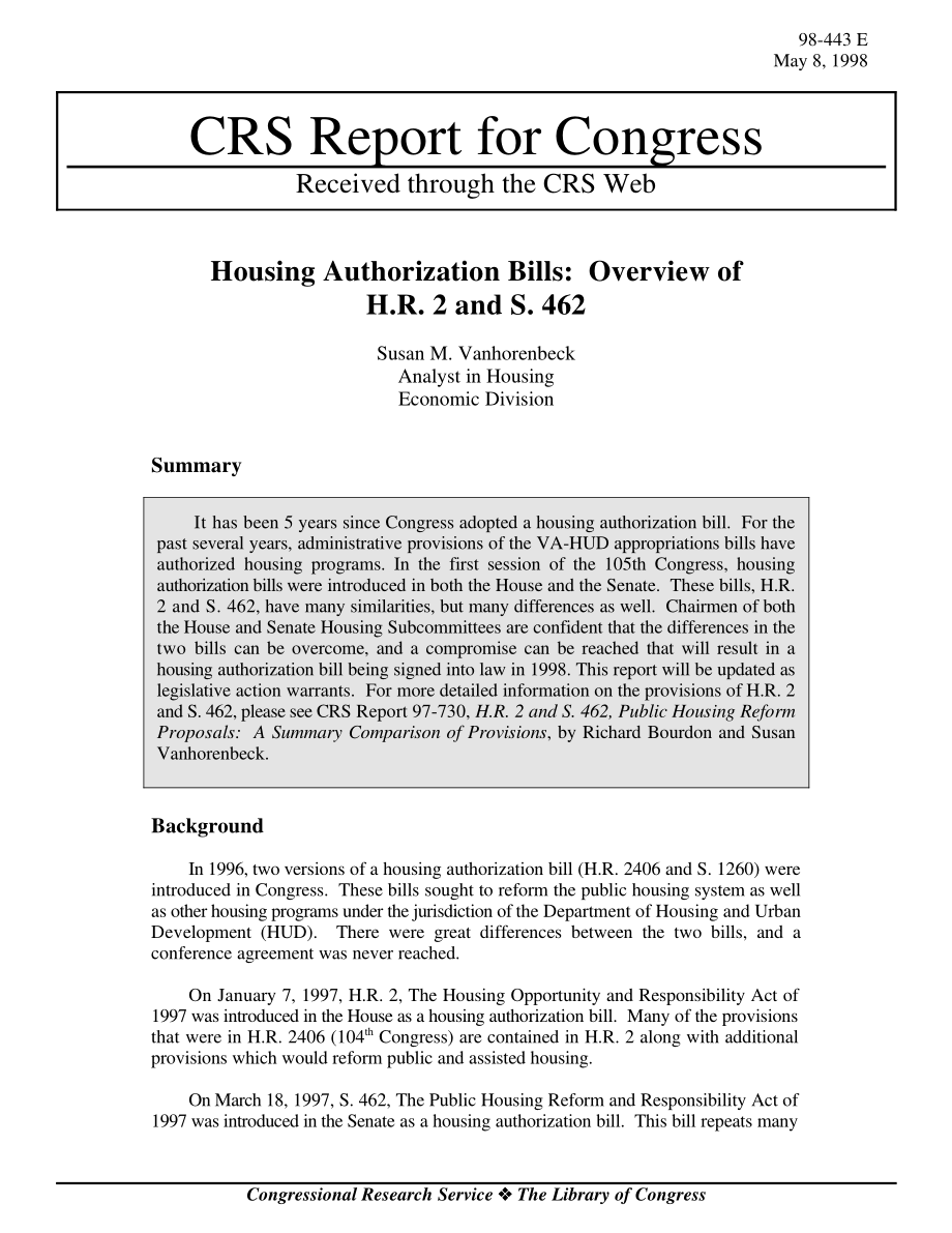 [19980508]98-443E_住房授权法案：H.R.概述2和第462条.pdf_第1页