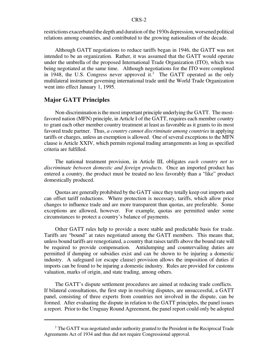 [19950327]95-424_关贸总协定和世贸组织：概述.pdf_第2页