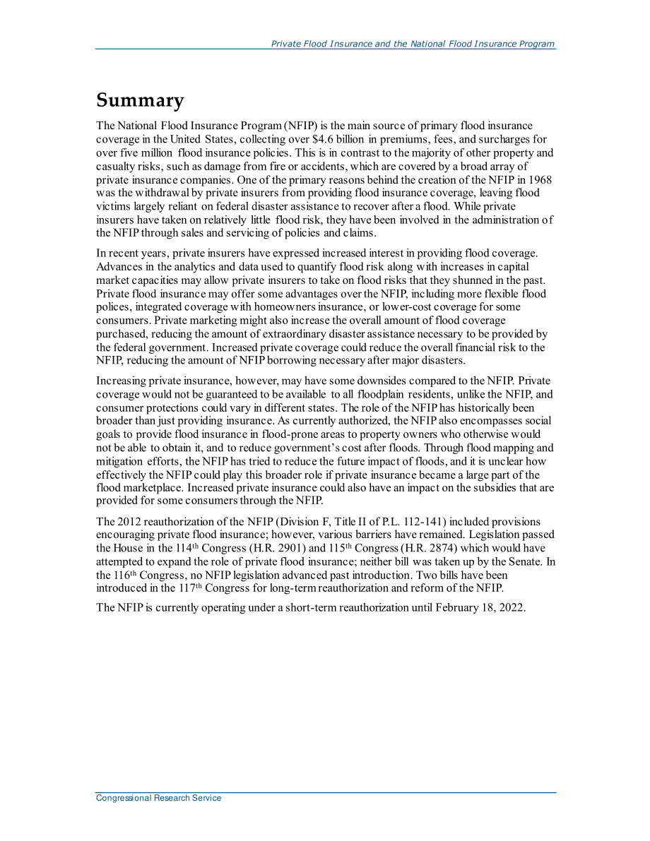 [20211221]R45242_私人洪水保险和国家洪水保险计划.pdf_第2页