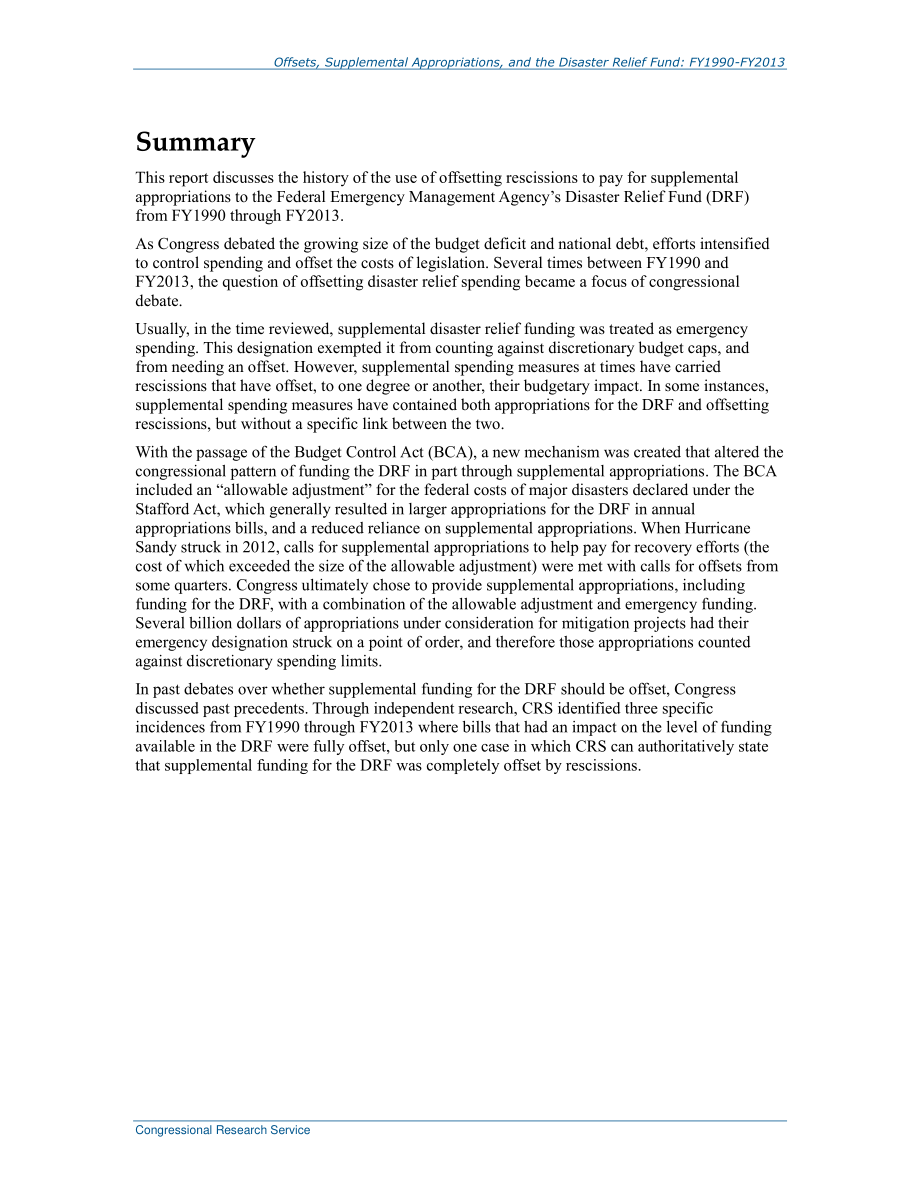 [20160531]R42458_抵消、追加拨款和救灾基金：1990-2013财年.pdf_第2页