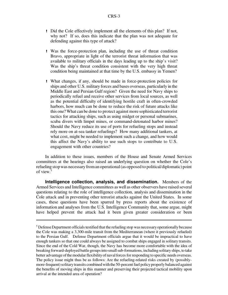 [20010130]RS20721_科尔号航空母舰遭受恐怖袭击：国会背景和议题.pdf_第3页