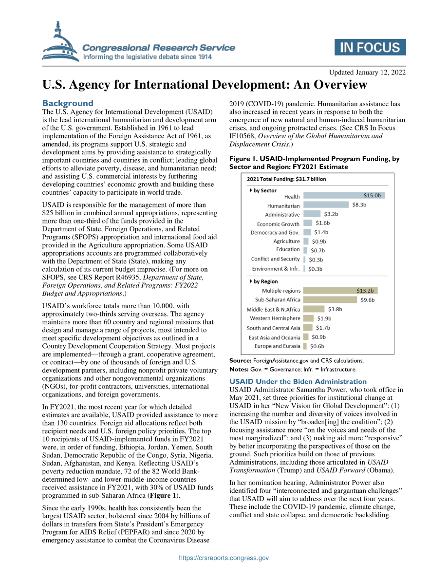 [20220112]IF10261_美国国际开发署：概述.pdf_第1页